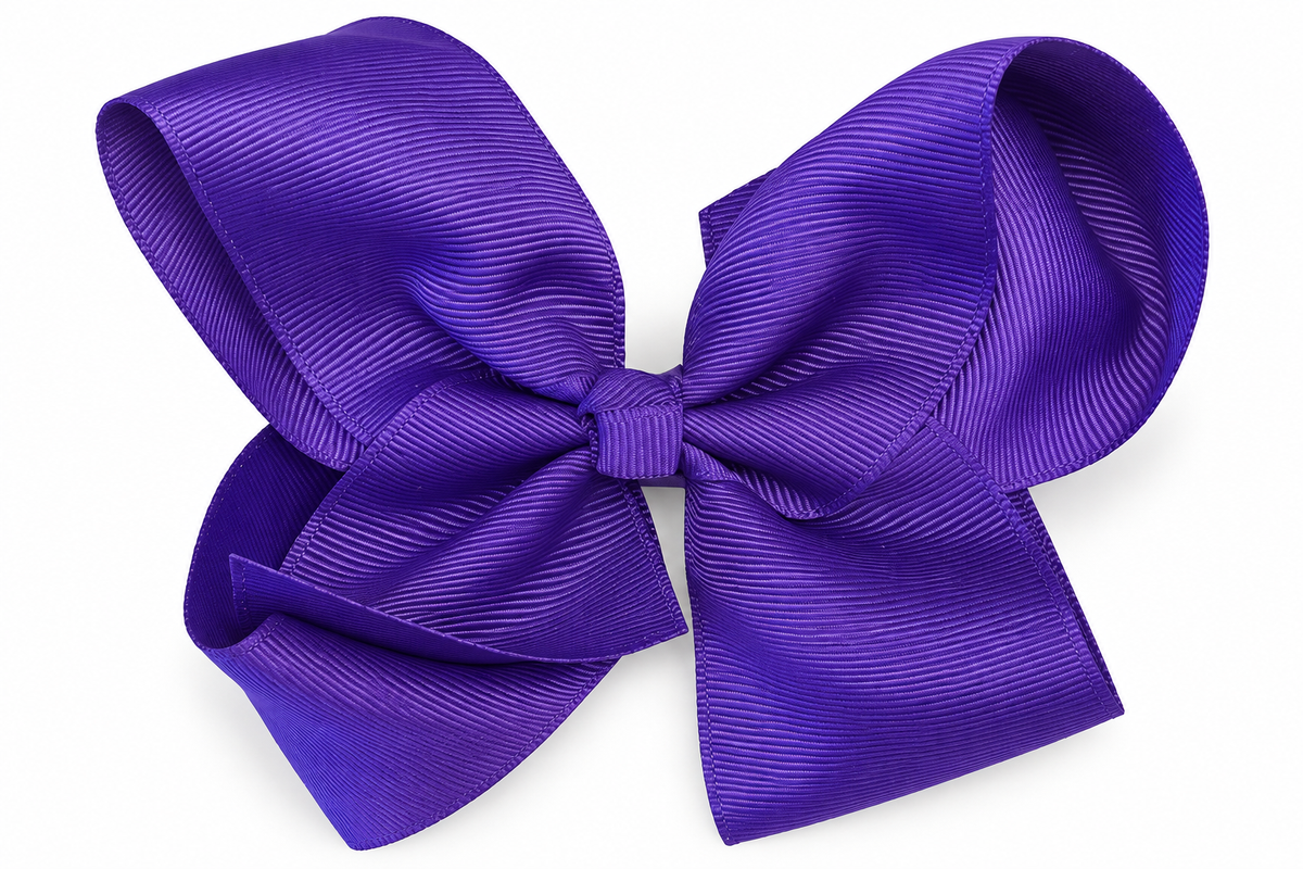 Rhinestone Grosgrain Bow - Purple