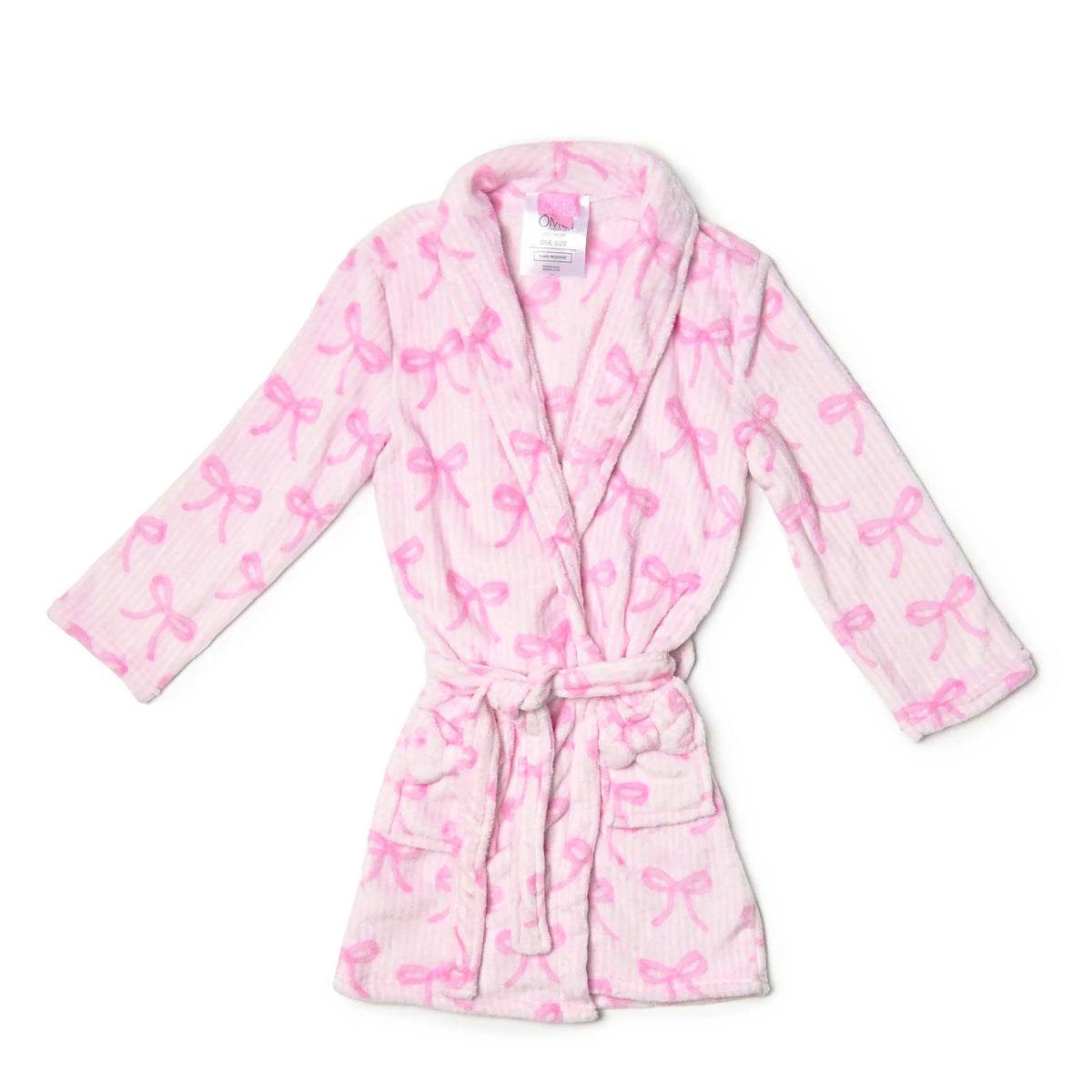 Fleece Striped Bow Robe