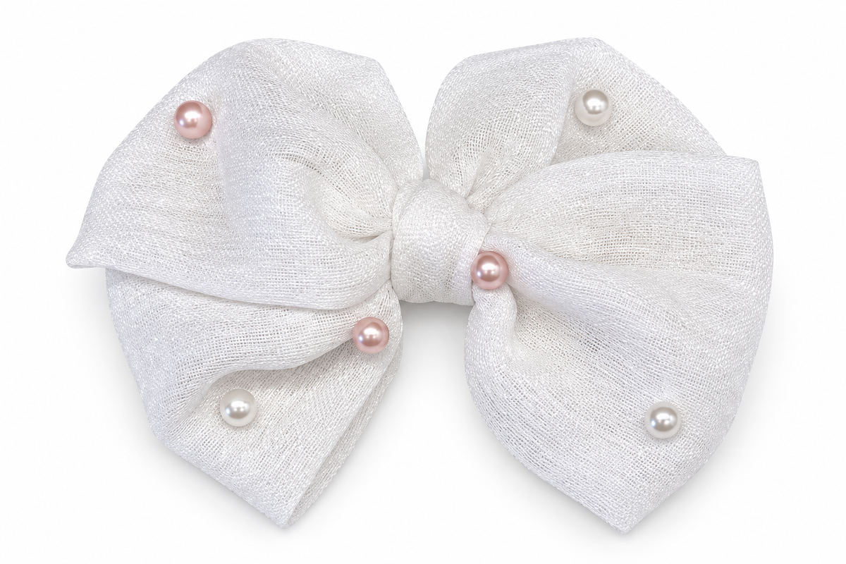 Pearl Blush Organza Bow