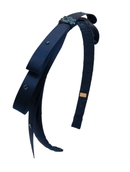 Thin Satin Headband - Navy