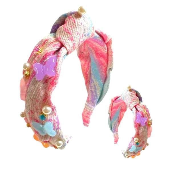 Butterflies Headband - Pink