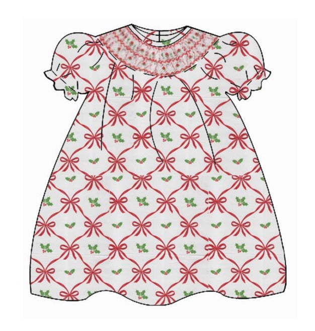 Alison Red Bows Baby Dress
