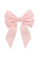 Oversized Bow Velvet Clip - Light Pink