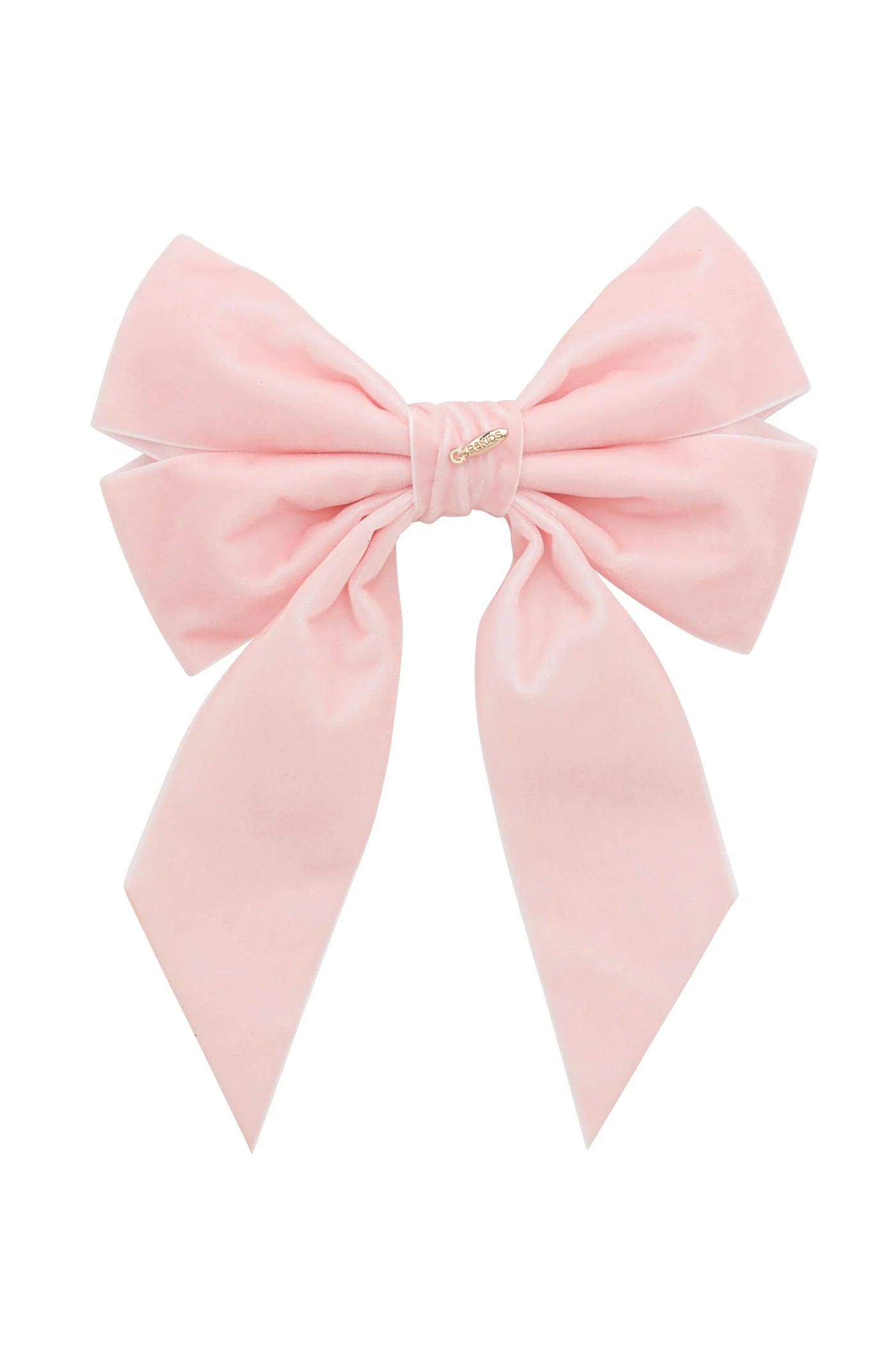 Oversized Bow Velvet Clip - Light Pink
