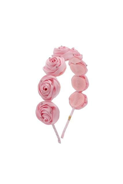 Satin Rose Headband - Pink