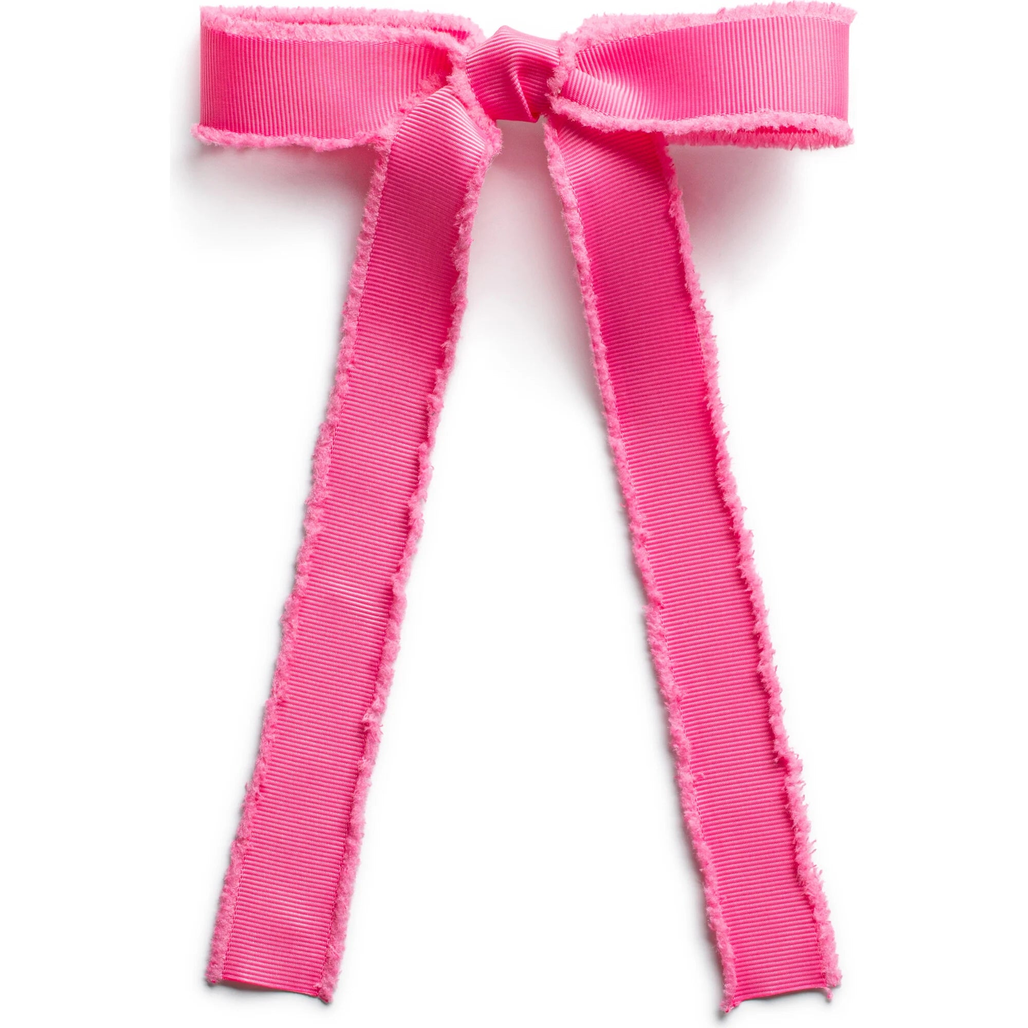 Dahlia Deconstructed Grosgrain Ribbon Long Tail Clip - Hot Pink