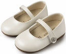 Single Strap Crystal Button Ballerina