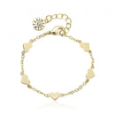 Gold-Plated Heart Station Bracelet