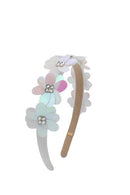 Sequin Flower Headband - White