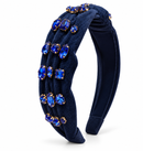 Jeweled Navy Blue Padded Headband