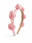 Beauty Pearls & Roses Headband - Pink