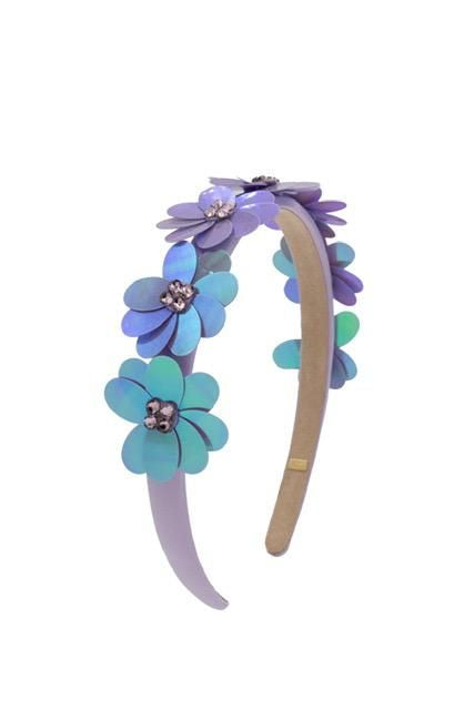Sequin Flower Headband - Lila