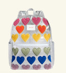 Fuzzy Hearts Double Pocket Backpack