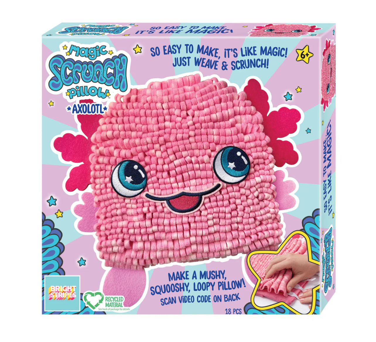 Magic Scrunch Pillow: Axolotl