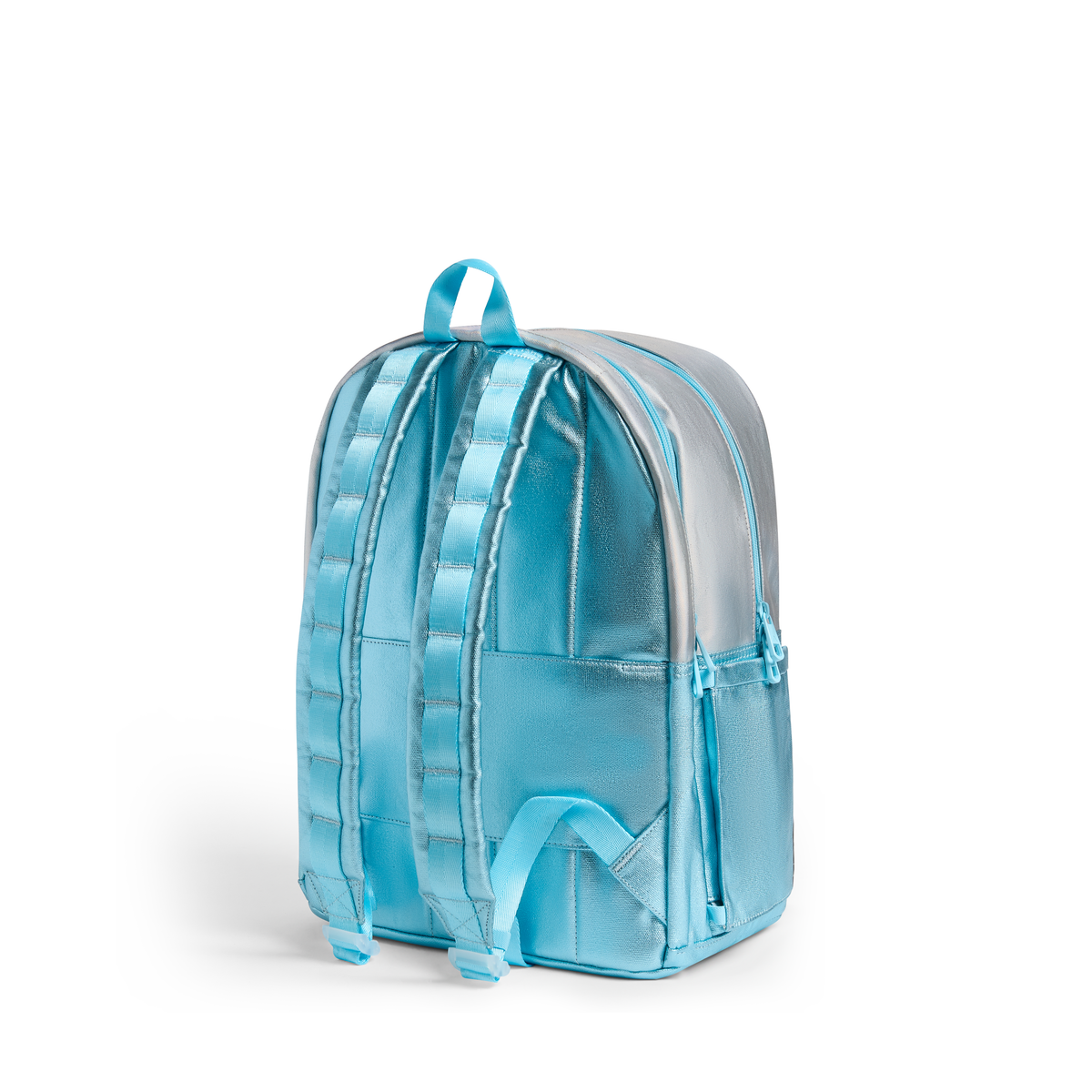 Blue Iridescent Double Pocket Backpack