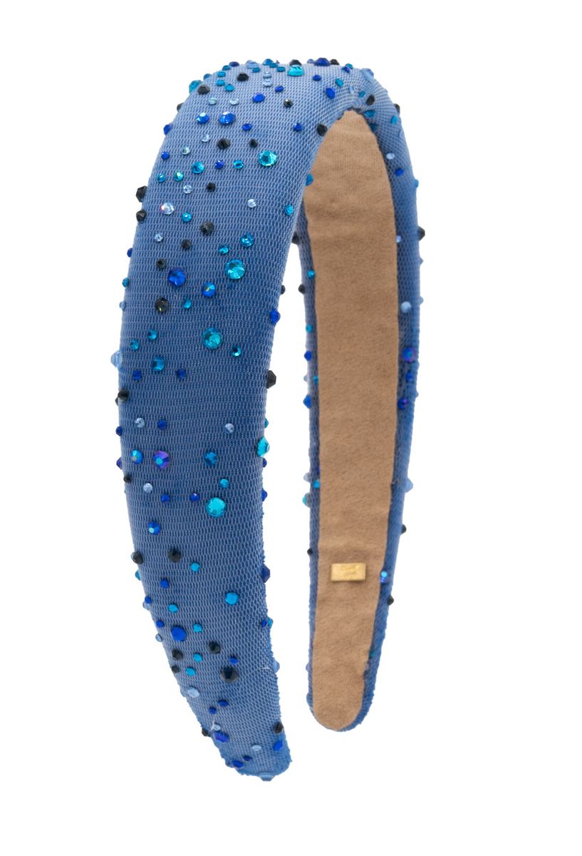 Padded Tulle Headband - Blue