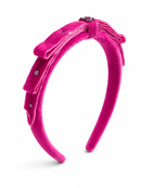 Falt Velvet Thin Headband - Hot Pink