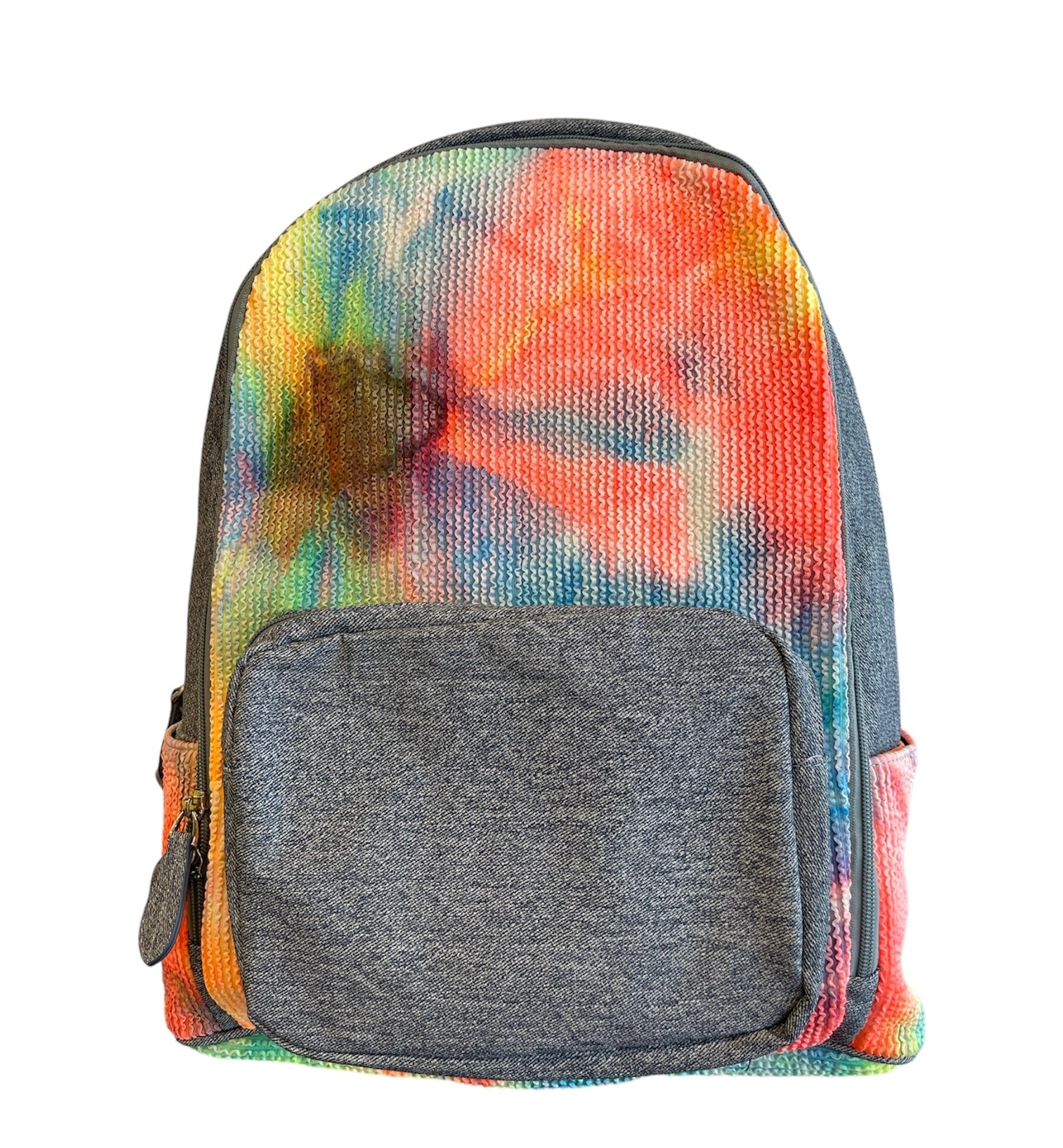 Tie Dye Neon Denim Backpack