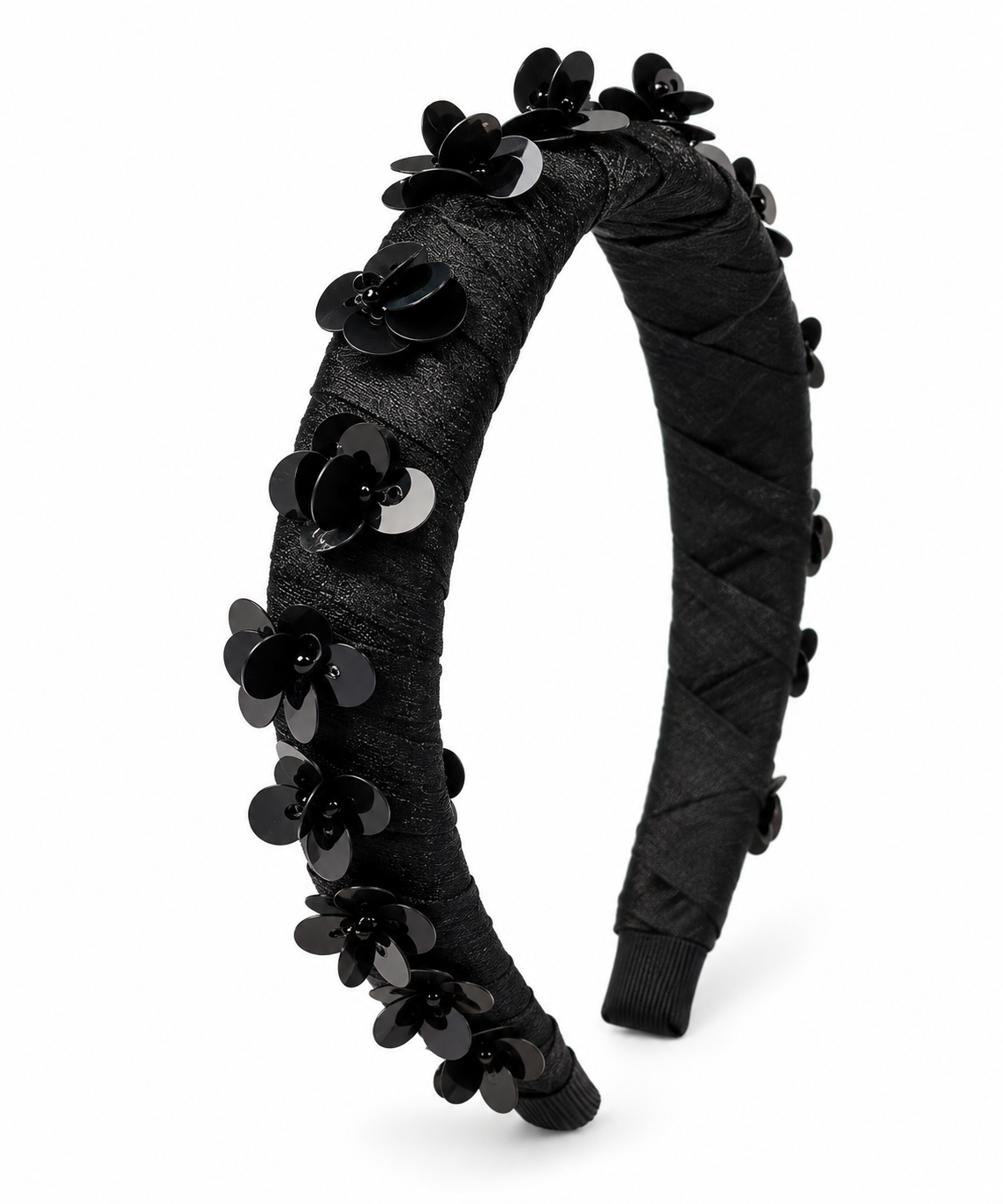 Thin Sequin Headband Black