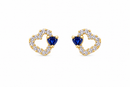 Brilliant Heart Blue 14Kt. Earrings
