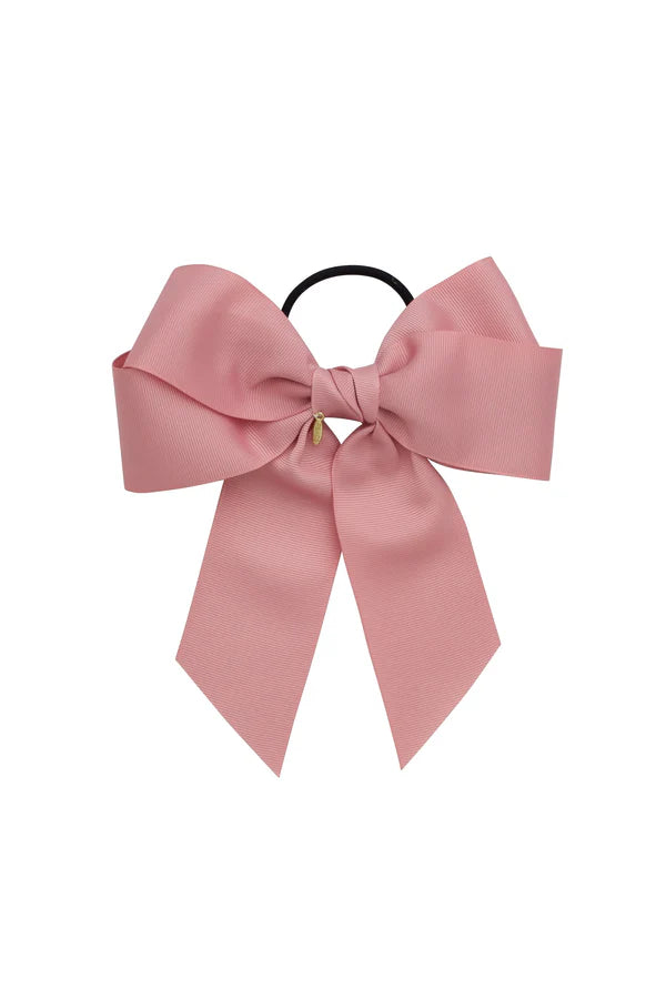 Oversized Bow Pony/Clip - Sweet Nectar Grosgrain