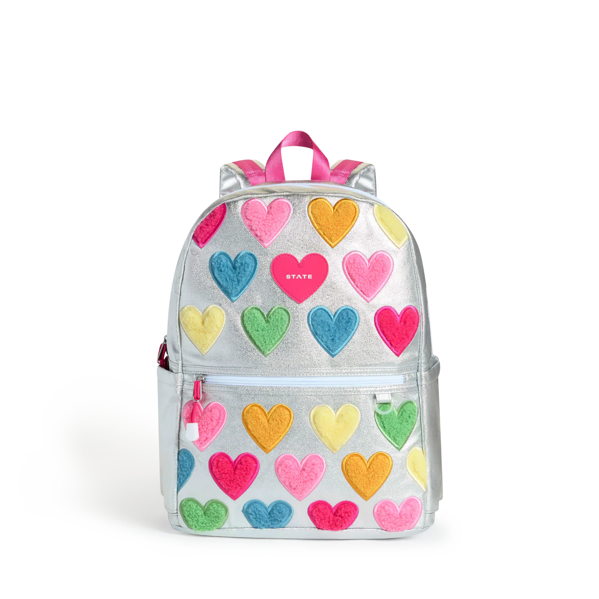 Kane Double Pocket Backpack Happy Fuzzy Hearts