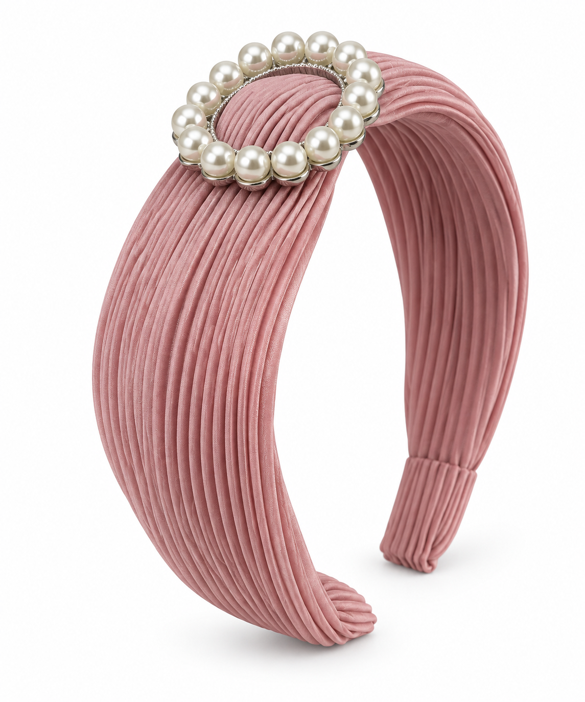 Dusty Pink Pearl Medallion Headbandu
