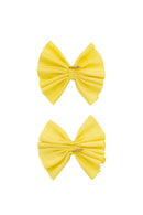 Pleated Palm Piggies Clip Set - Lemon Yellow