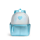 Blue Iridescent Double Pocket Backpack