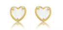 Mother Of Pearl Heart Earrings - White