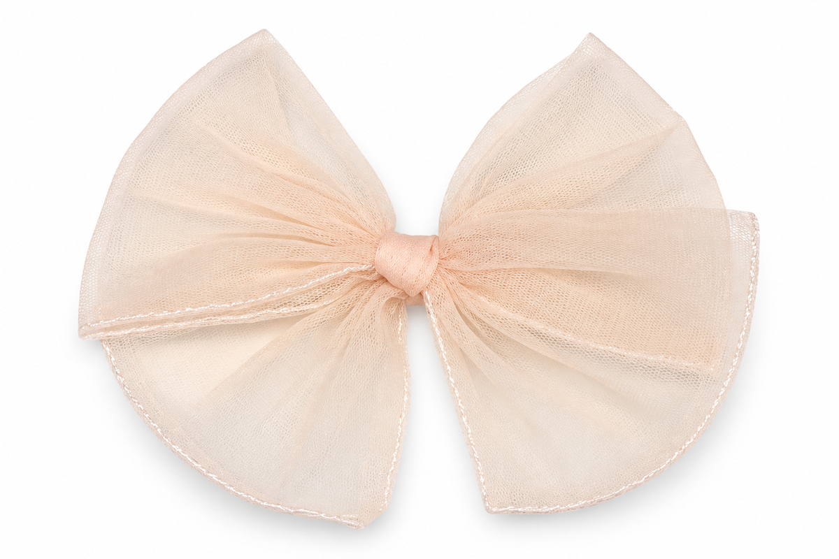 Blush Shimmer Tulle Bow