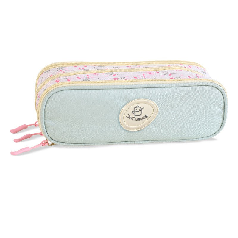 Large Pencil Case With 3 Compartments Aqua