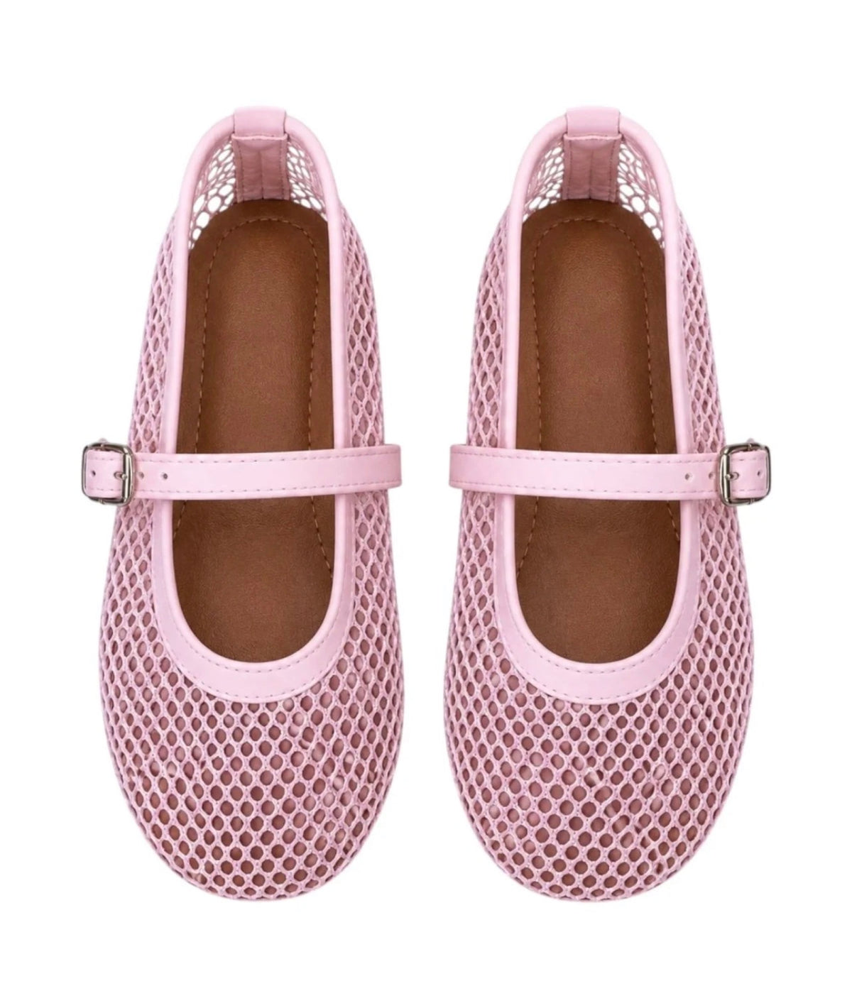 Glitter Lala Mesh Flats Pink