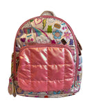 Puffy Print Pink Mini Backpack