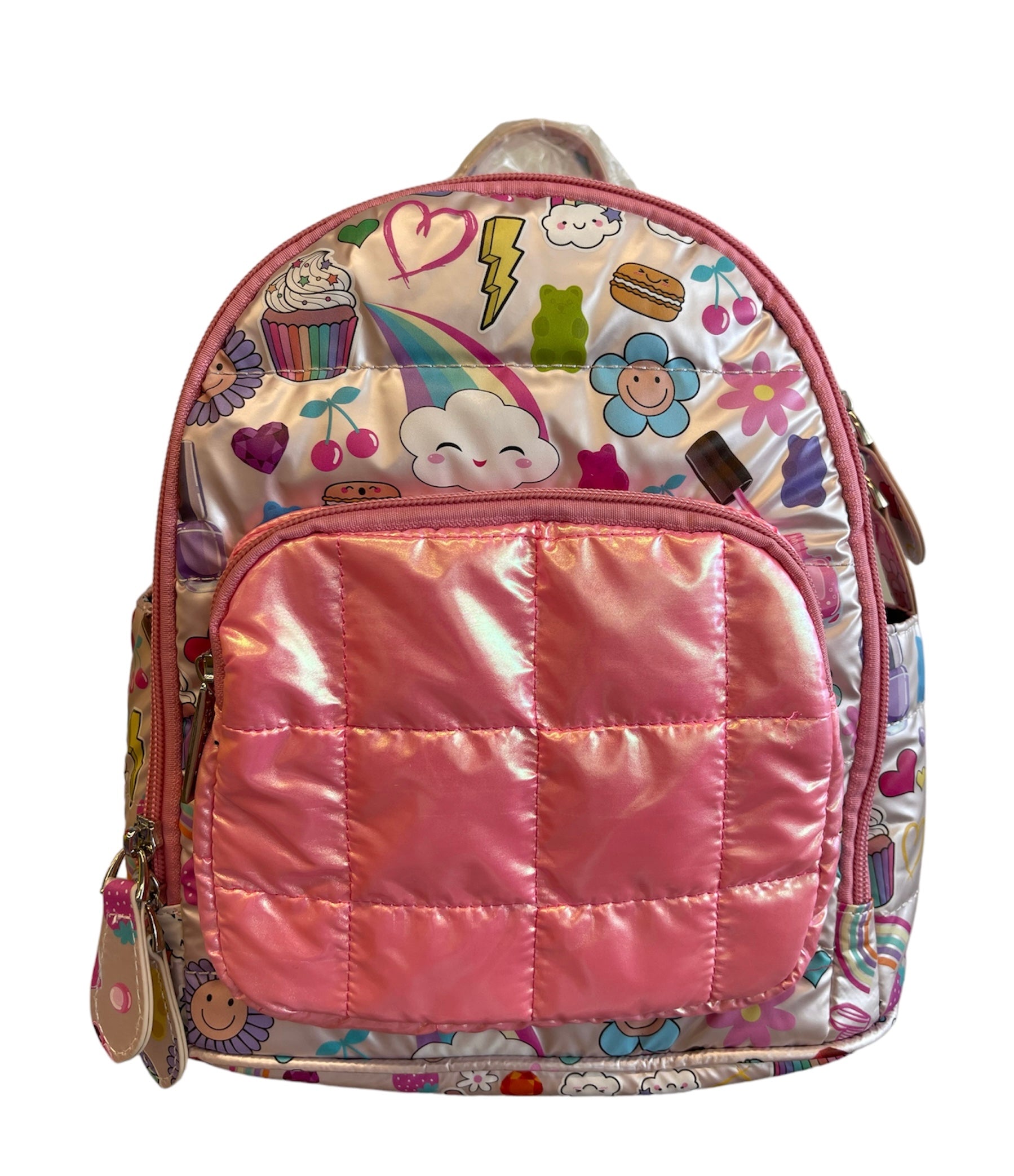 Puffy Print Pink Mini Backpack