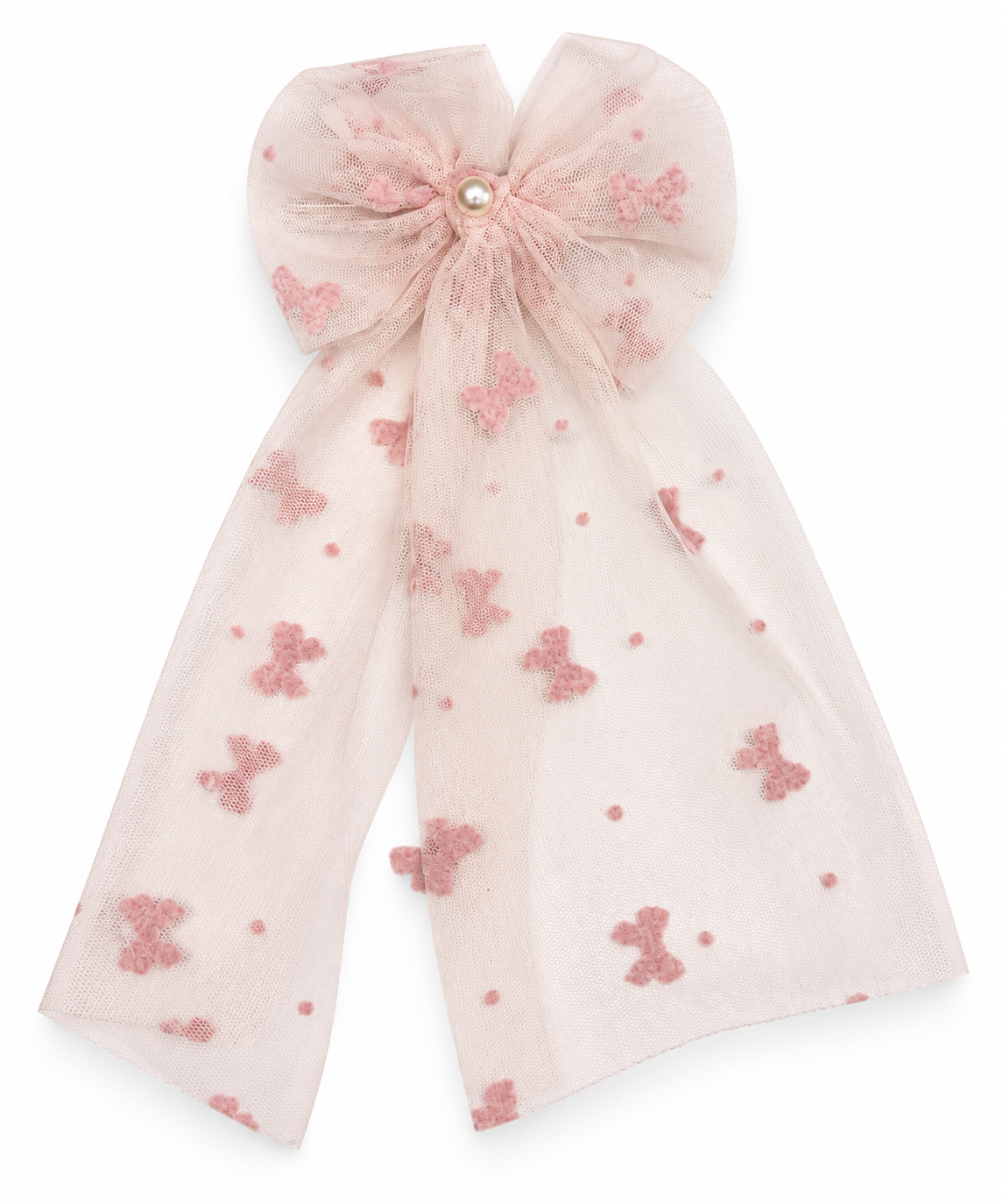 Blush Butterfly Tulle Bow