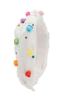 Cotton Heart Charm Headband - White