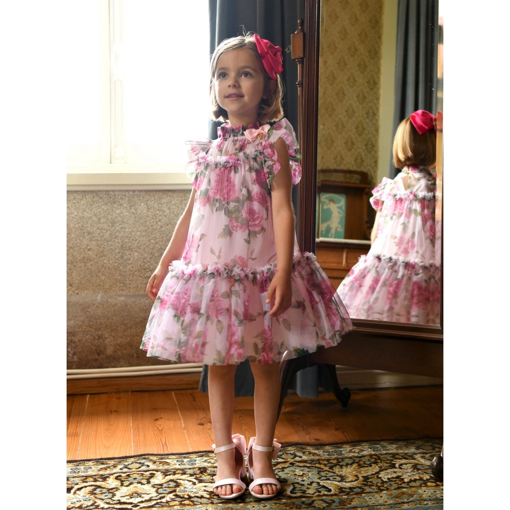 Pink Rosebud Tulle Baby Dress