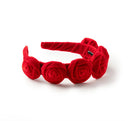 Rosette Velvet Headband Red