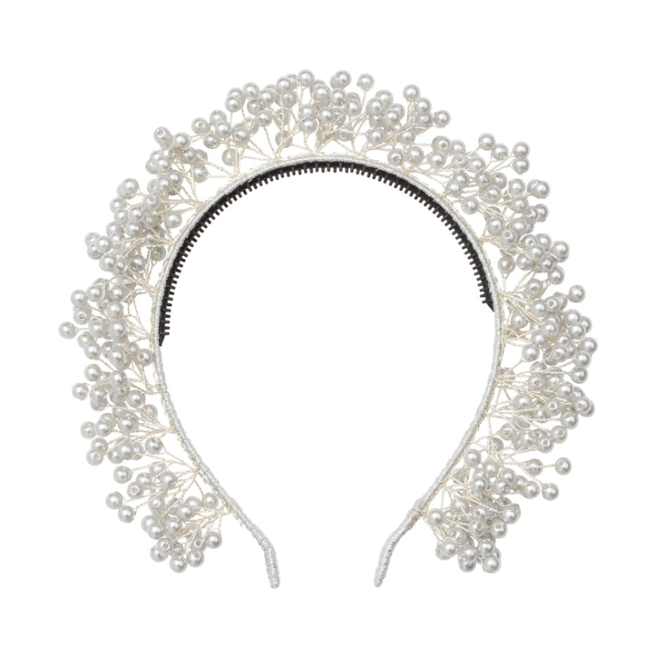 Baby Breath Royal Headband - Silver Pearl