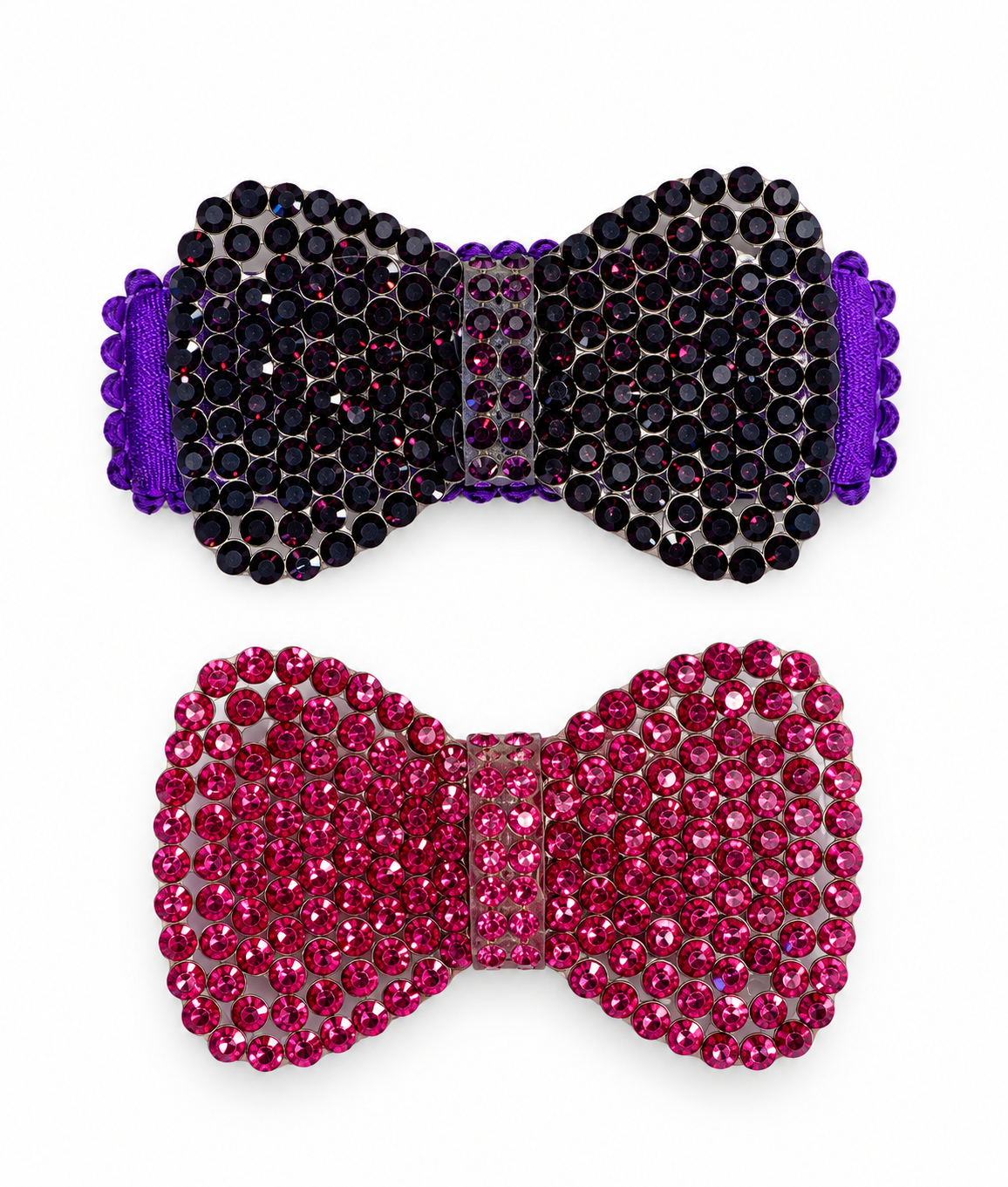 Midnight Glam Rhinestone Bow Clip 1pc