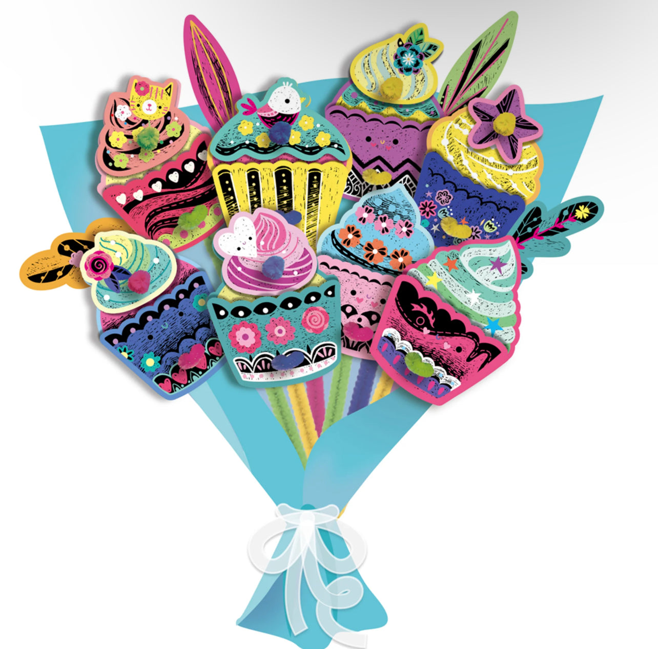 Scratch Art Bouquet Cupcake