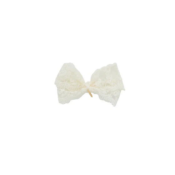 Dahlia Bow Clip - White