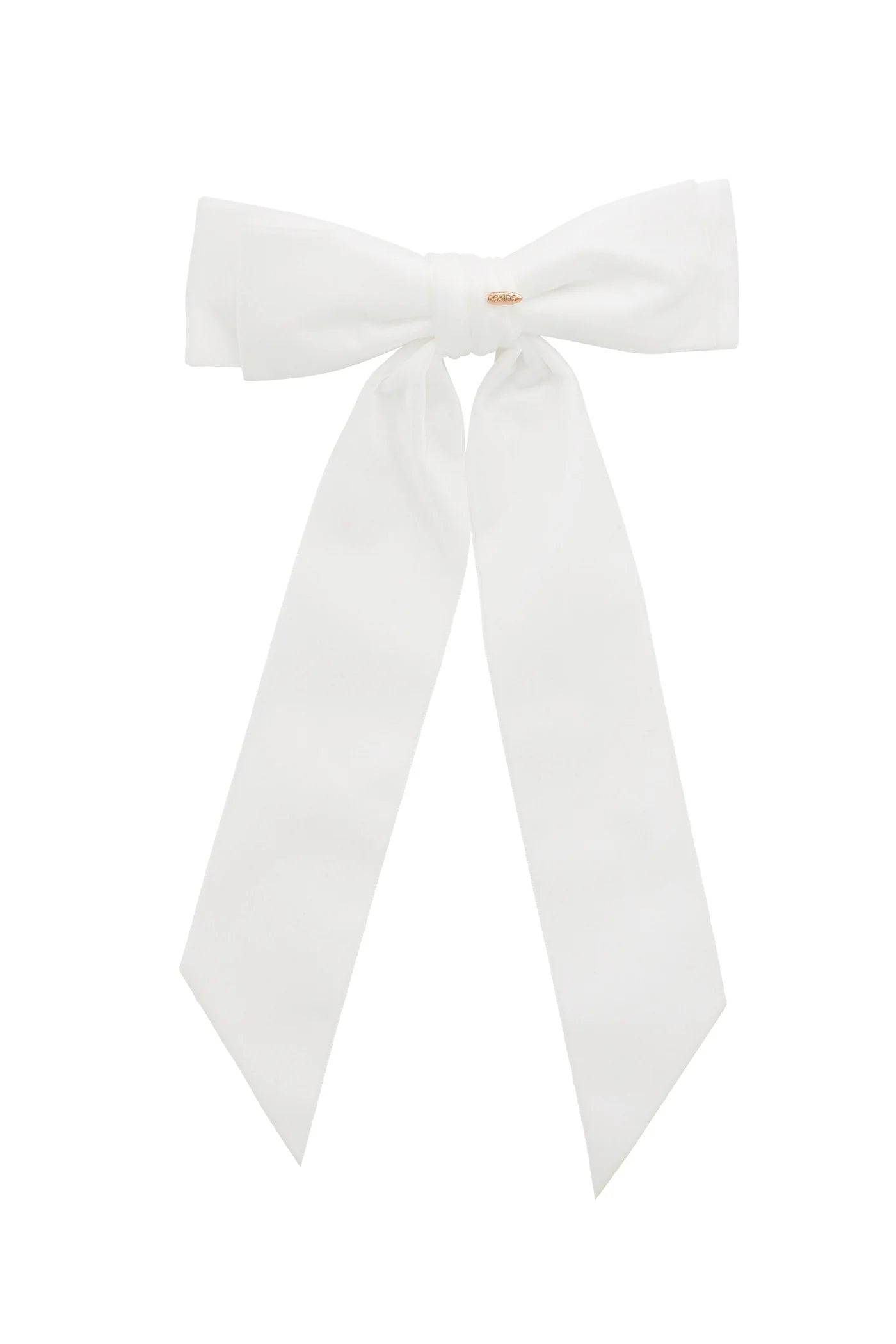 Madeline Velvet Long Tail Bow Clip - White