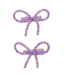 Glittered Bow Set Of 2 - Lavanda