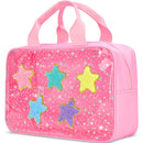 Pink Star Large Cosmetic Bag