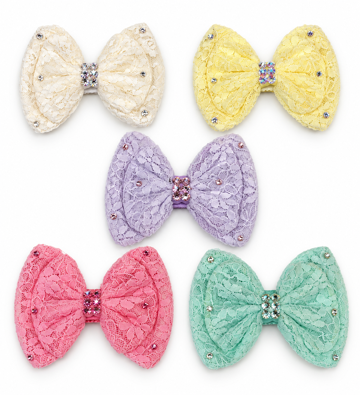 Lace Rhinestone Bow 1pc