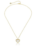 Gold Plated Rope Flower Necklace - Heart