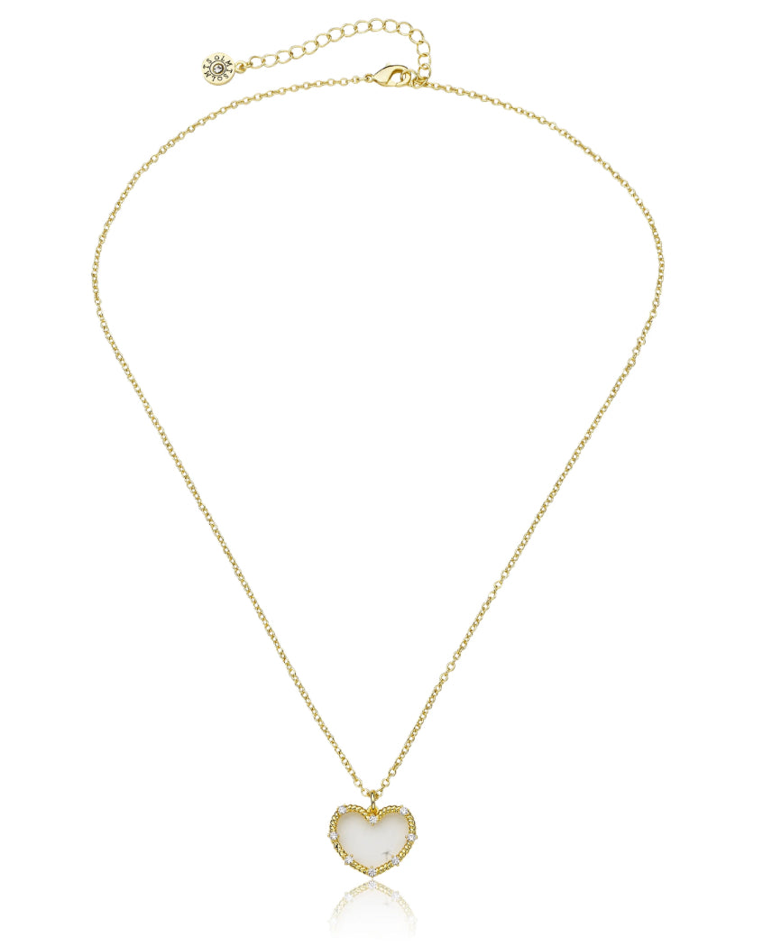 Gold Plated Rope Flower Necklace - Heart