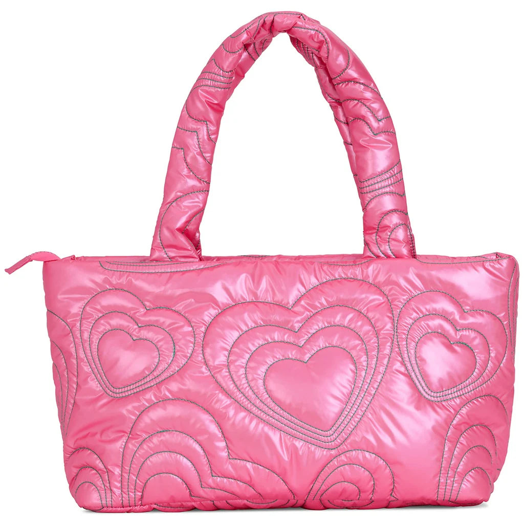 Pink Silver Puff Bag